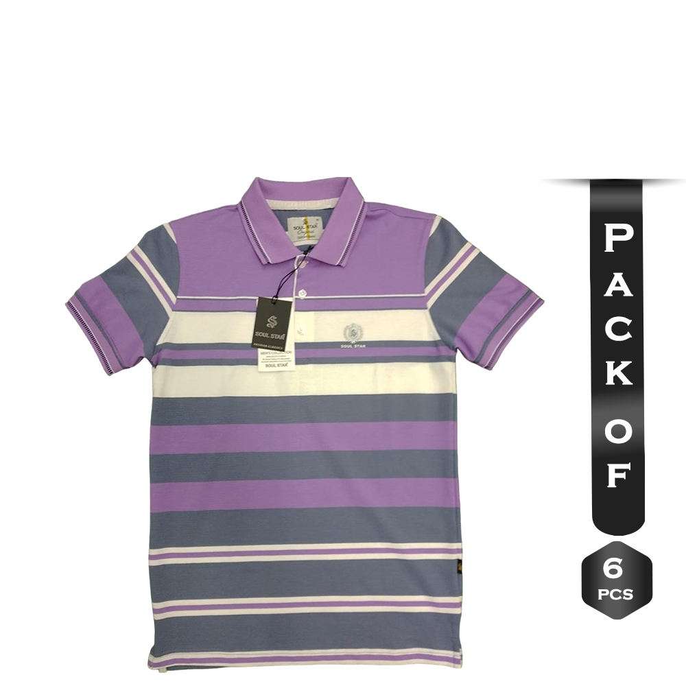 Pack Of 6 Pcs Cotton Polo For Men - Multicolor