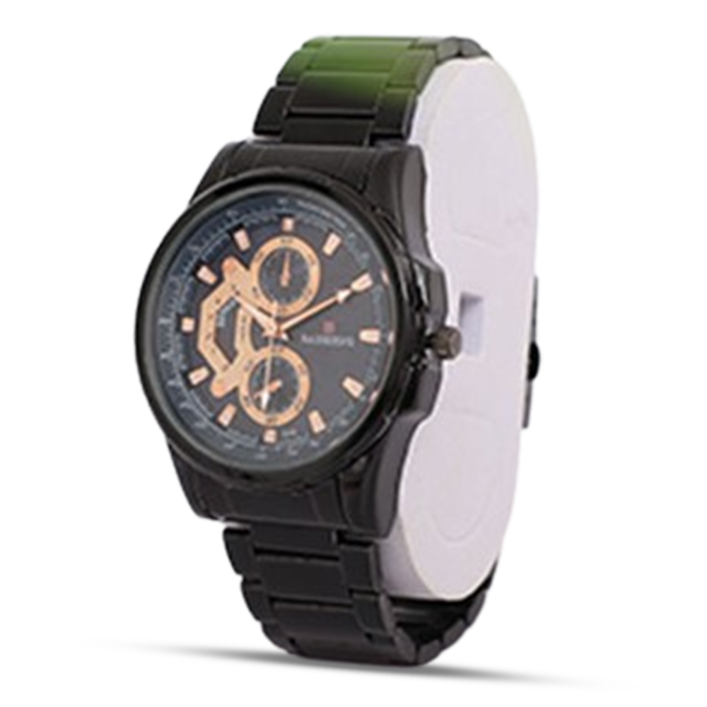 Stainless Steel Analog Watch For Men - Black