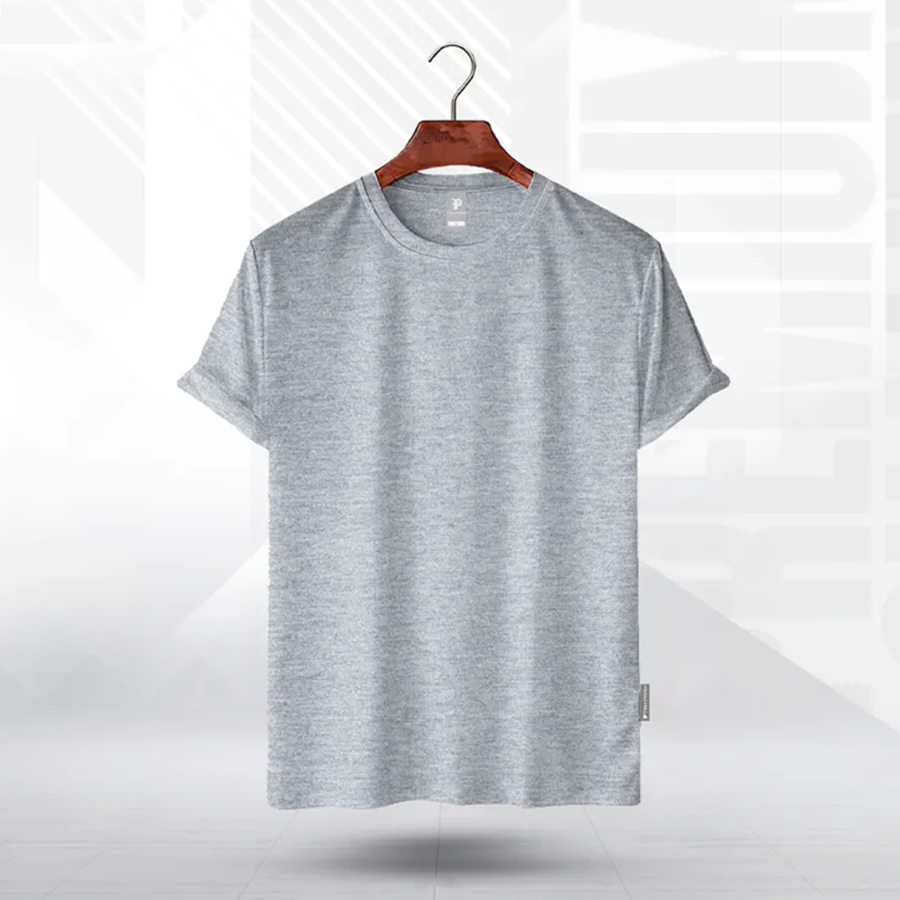 Texpark Combed Cotton Half Sleeve T-Shirt For Men - Silver - TS-110