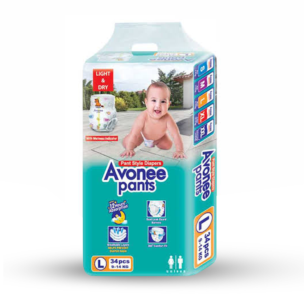 Avonee Large Pant Diaper - 9-14Kg - 34 Pcs