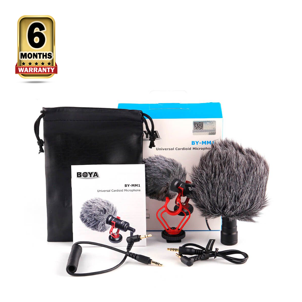 BOYA MM1 Vlogging & YouTube Video Microphone For Smartphone Black