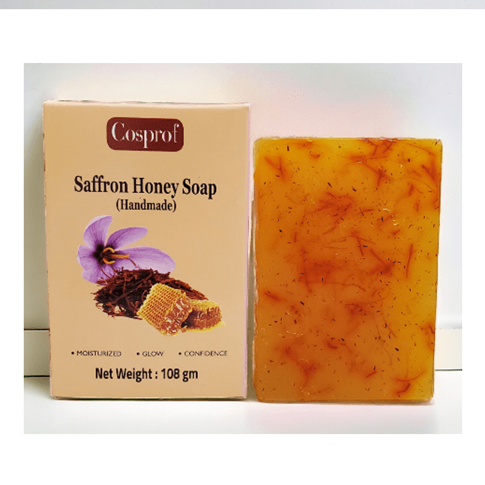 Cosprof Handmade Premium Saffron Soap With Honey - 108gm