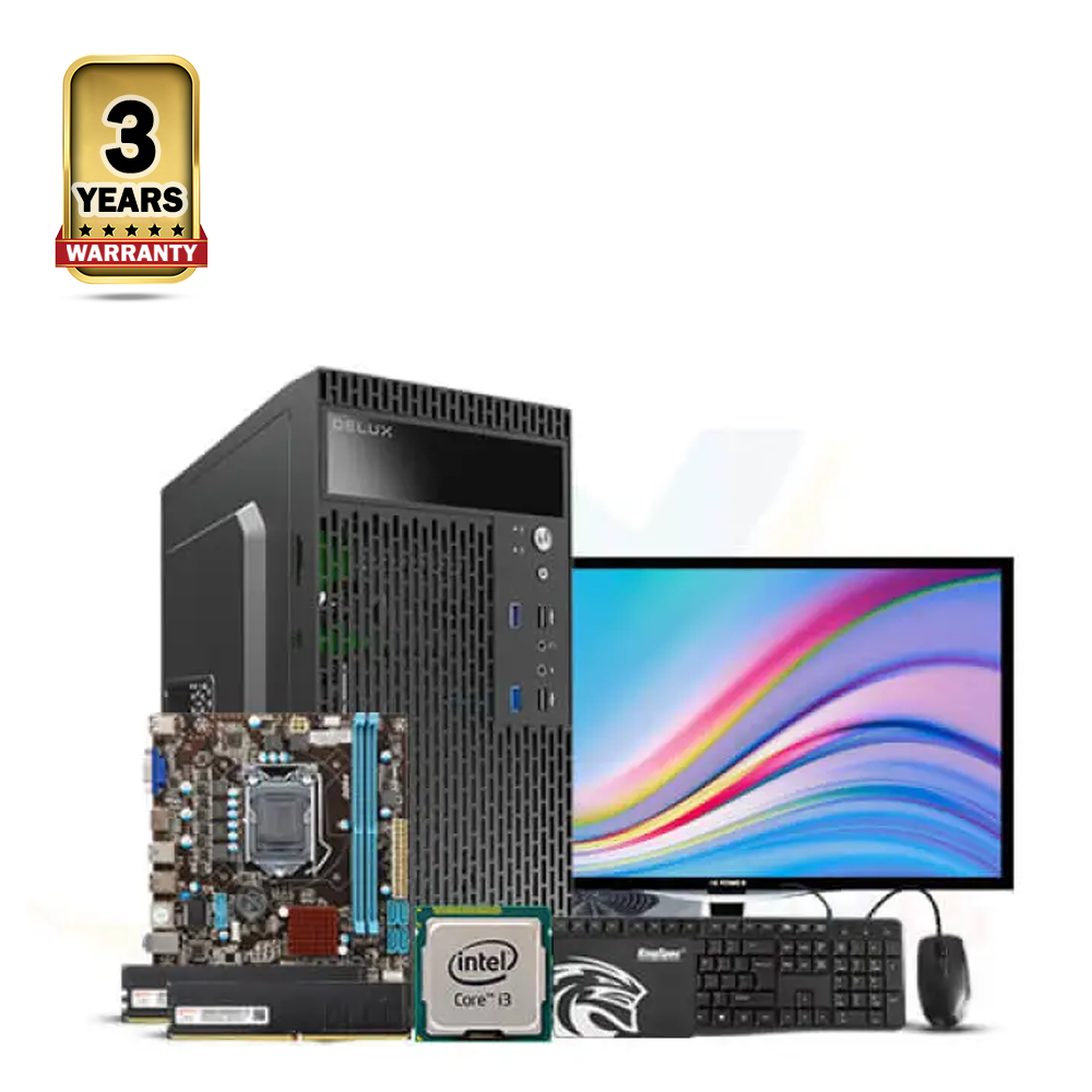 Intel Core i3 6th Generation - 8GB Ram -128GB SSD - 19 Inch HD Monitor - Windows 10 - Full Desktop Computer - Black - EVL-6009