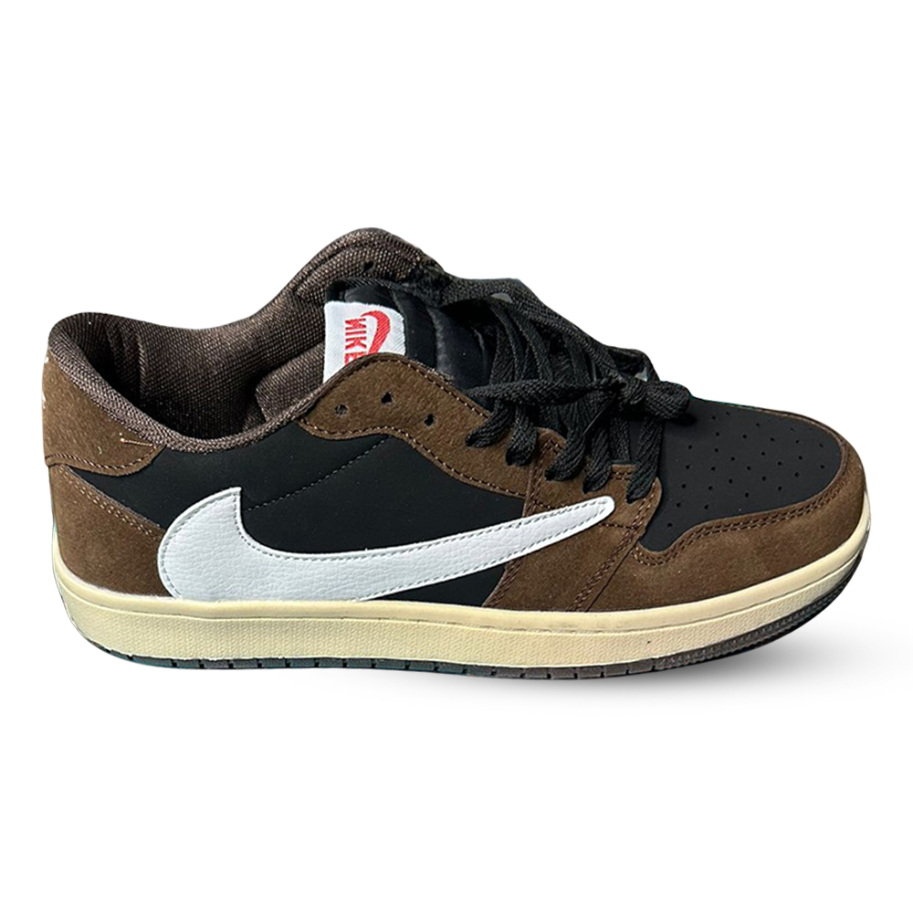 Nike Travis Scott Low Neck PU Leather Sneaker for Men - Mocha