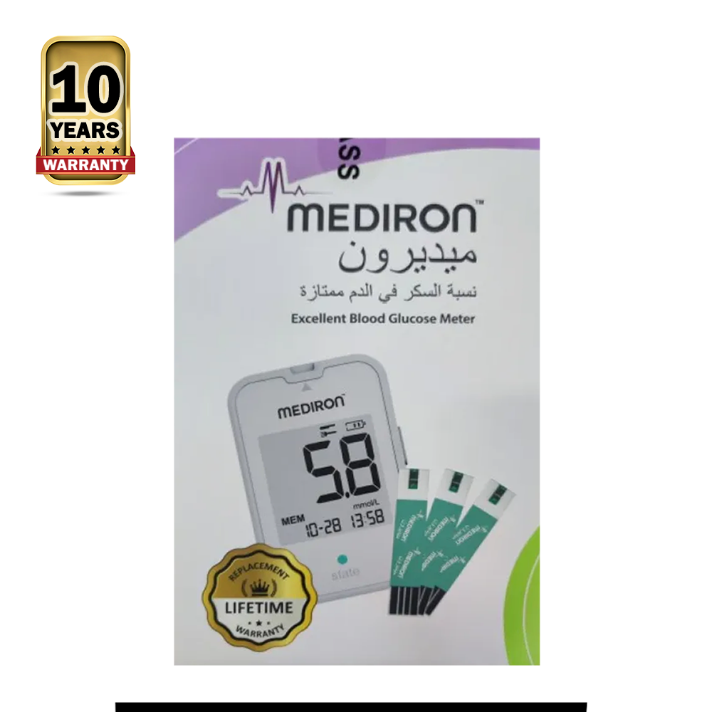 Mediron Blood Glucose Test Strip With 5 Pcs Strip - White