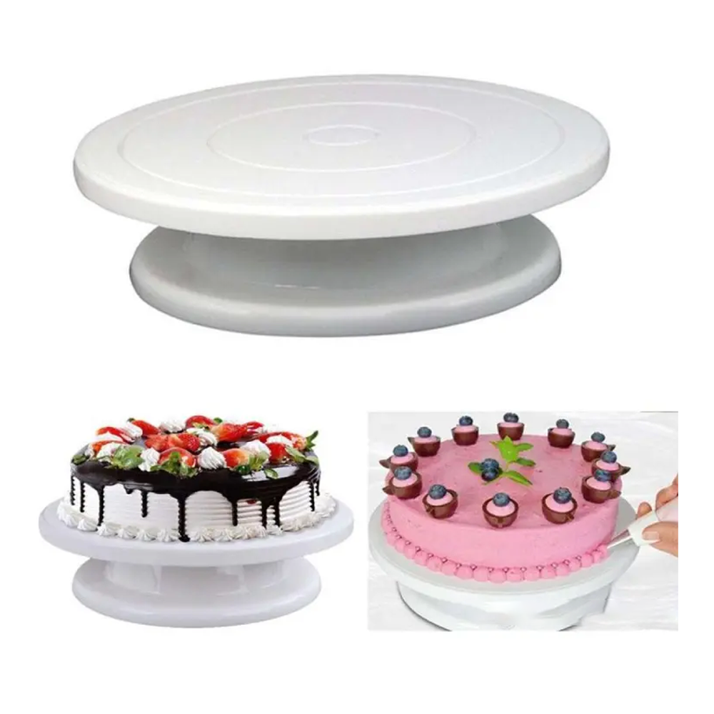 Plastic Cake Decorating Turn Table - White