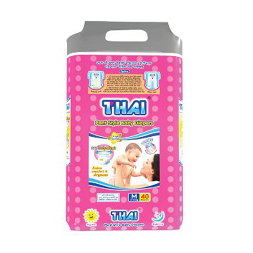 Thai Diapers Pant Style M (5-13Kg) - 40 Pcs