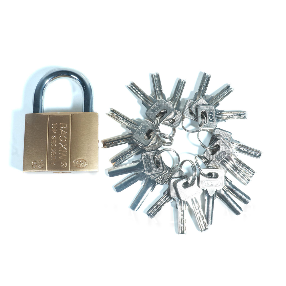 Security Padlock With 21 Key - Silver And Golden -  63mm