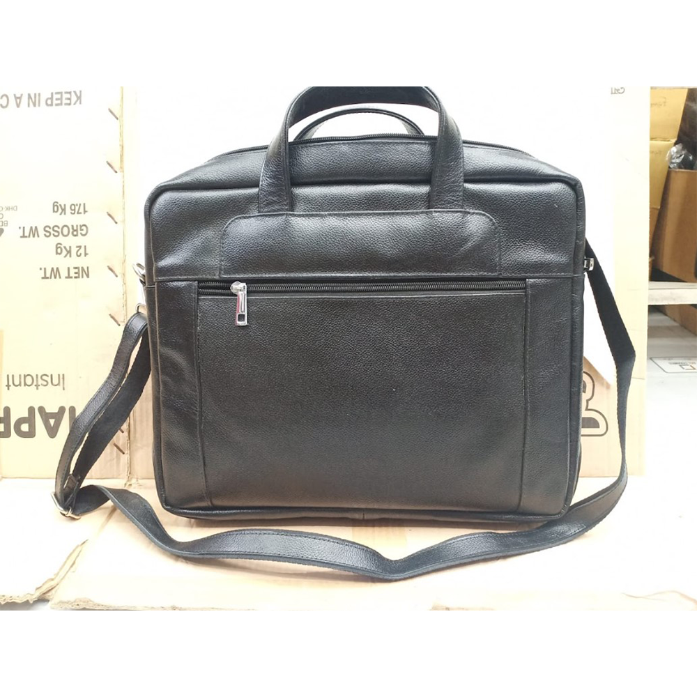 Leather Laptop Bag for Men - Black - BL-03