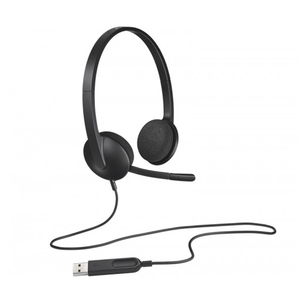 Logitech H340 Stereo USB Headset with Microphone - Black