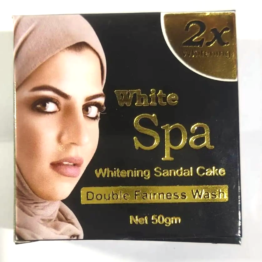 White Spa Whitening Sandal Cake Double Fairness Wash - 50gm