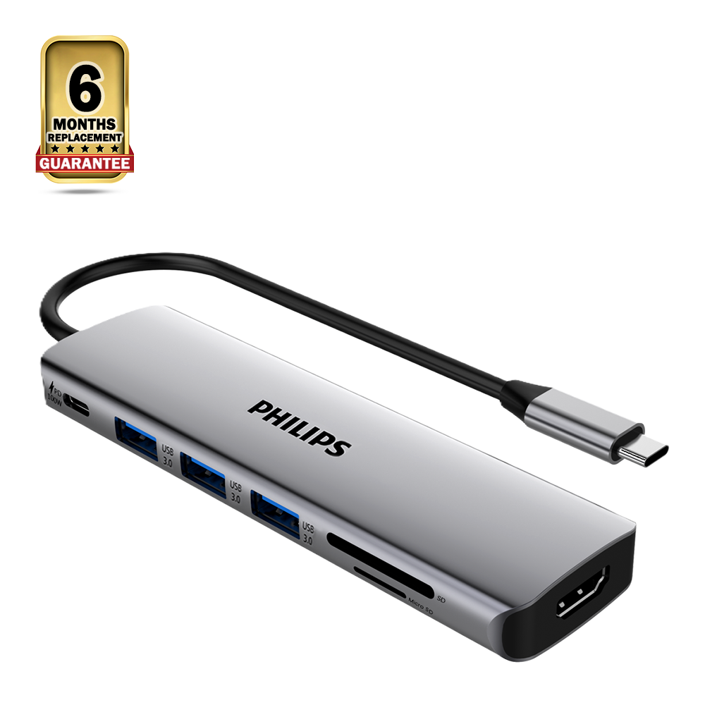 PHILIPS SWR170770 USB-C Hub - Silver - 4895229148390