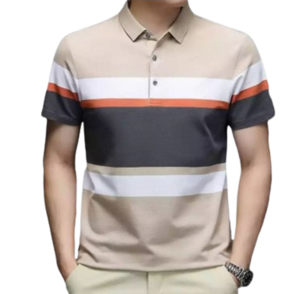 Pique Cotton Half Sleeve Polo For Men - Off White - PT-N9