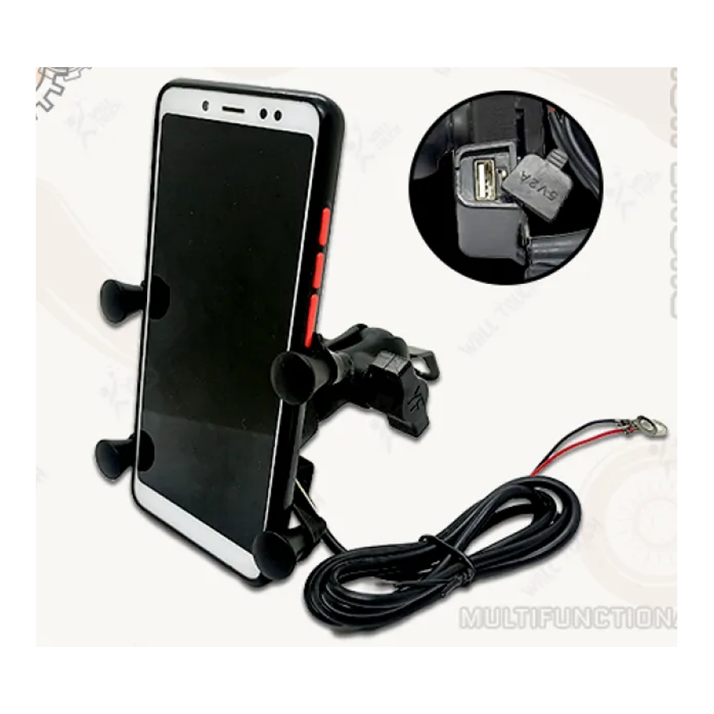 Motorbike Handlebar Phone Mount Holder - Black - 336854309