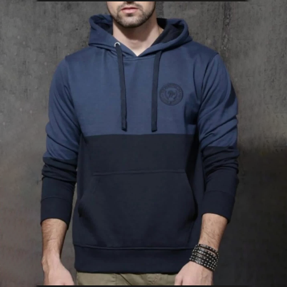 Cotton Hoodie For Men - Dark Blue - H-202