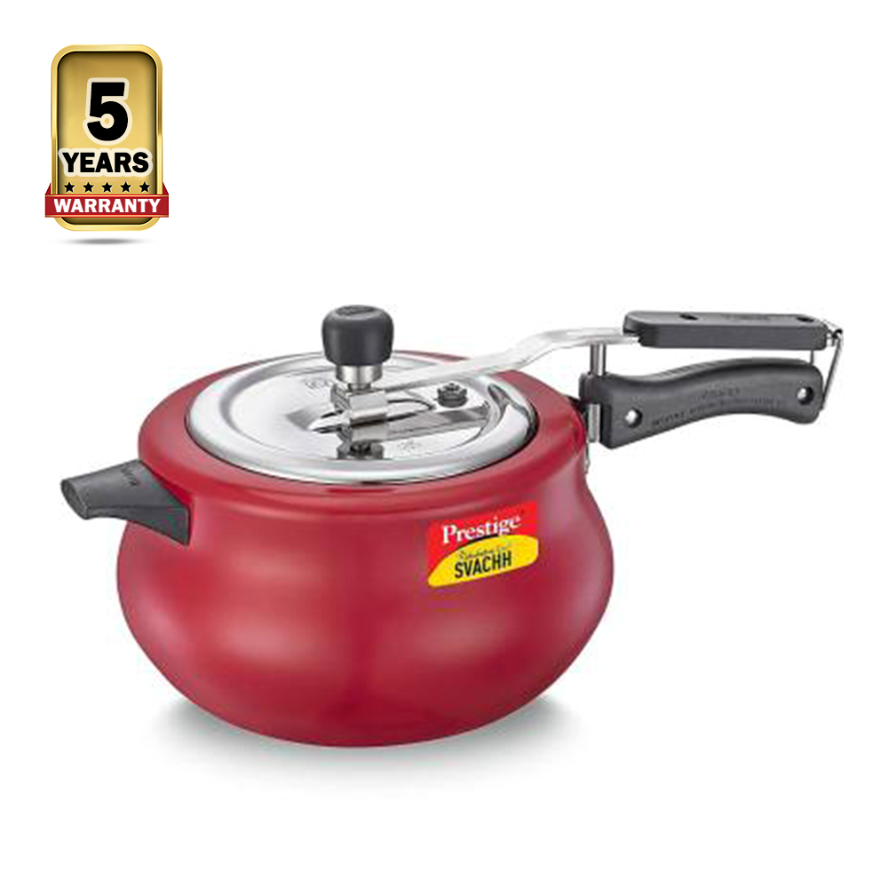 Prestige Nakshatra Duo Plus Svachh Induction Bottom Pressure Cooker - 5 Liter - Red