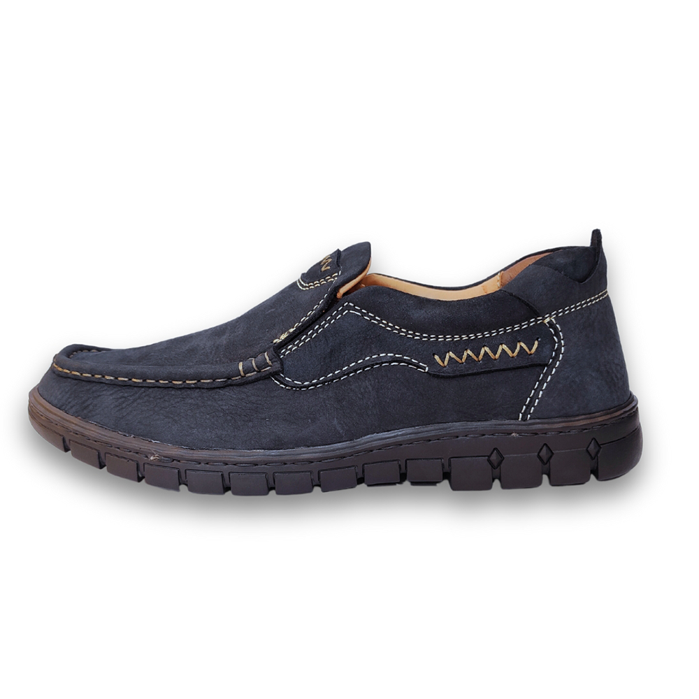 Reno Leather Casual Shoe For Men - Navy Blue - RC9027