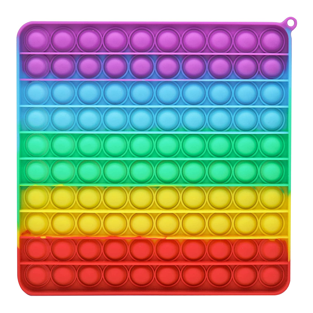 Silicone Big Size Pop 100 Bubble Fidget Toy For Kid - Rainbow
