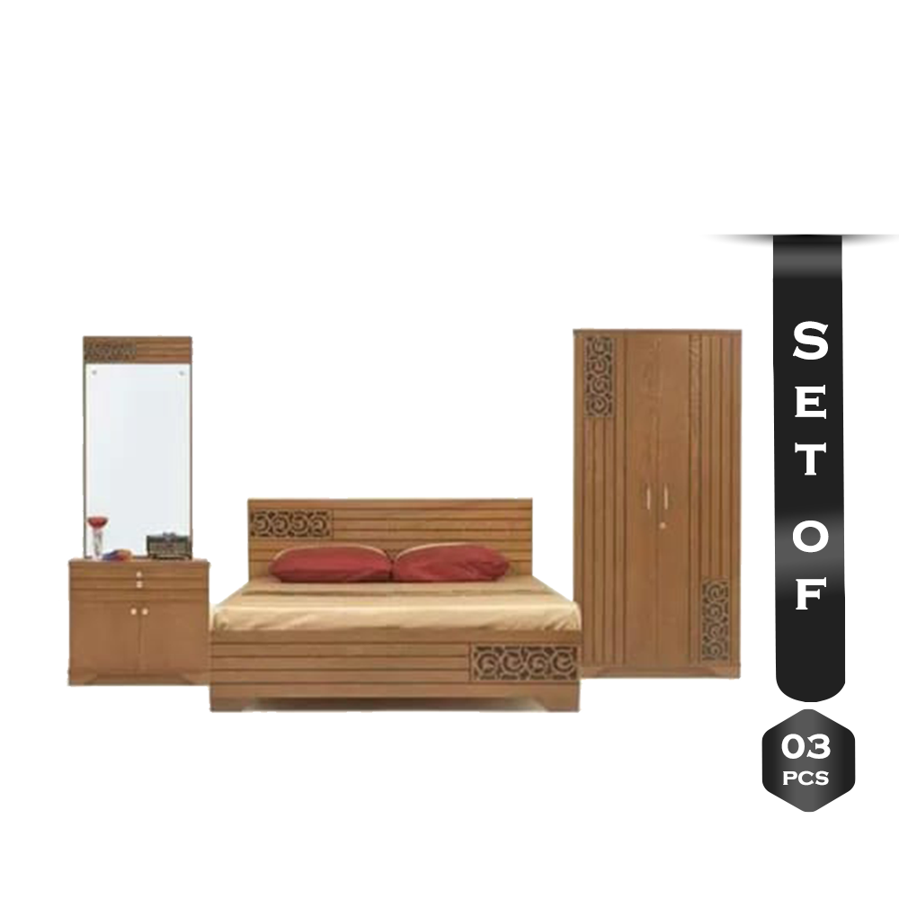Set of 3 Malaysian Processed Wood Bedroom Furniture