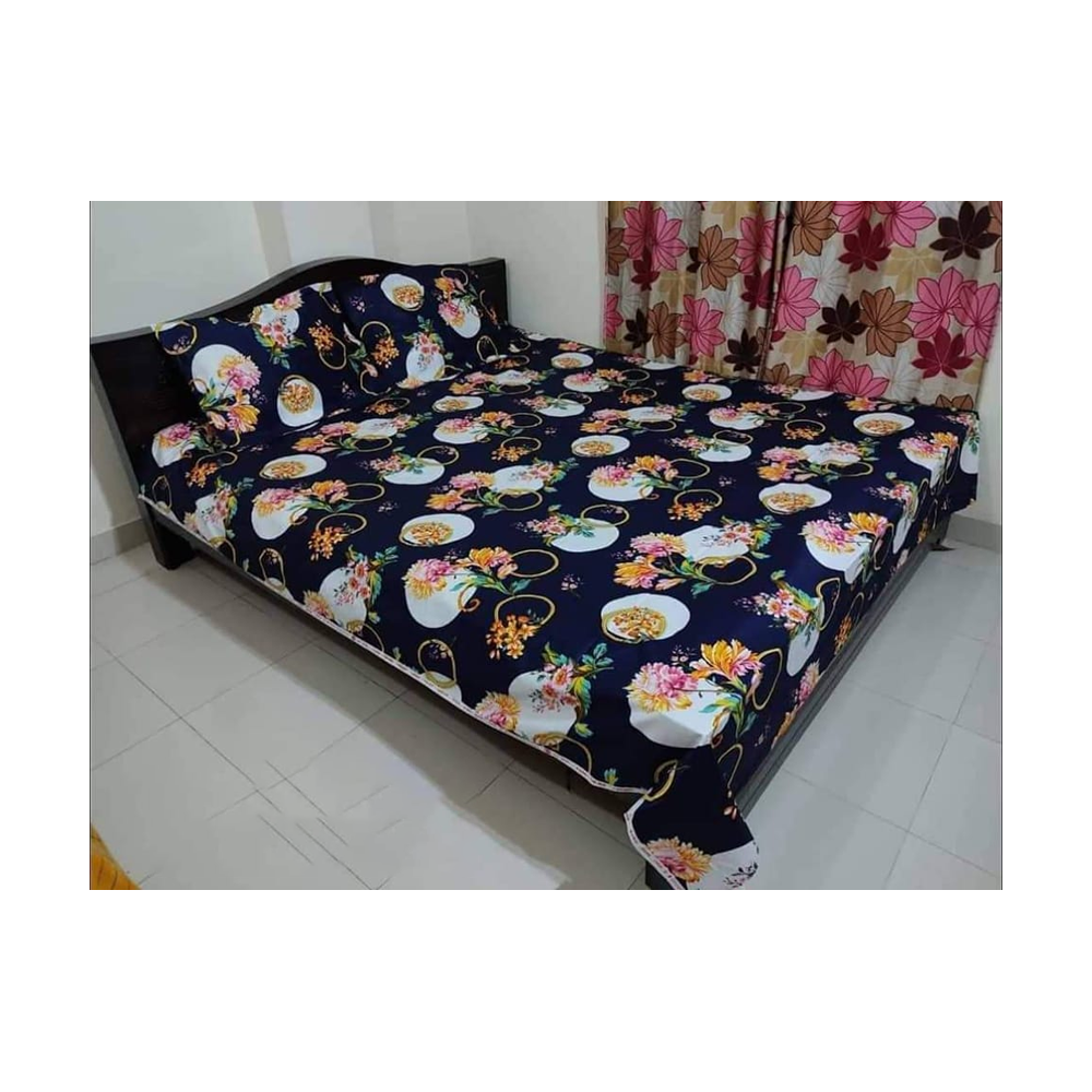 King Size Cotton Twill Bedsheet - BT-120 - Multicolor