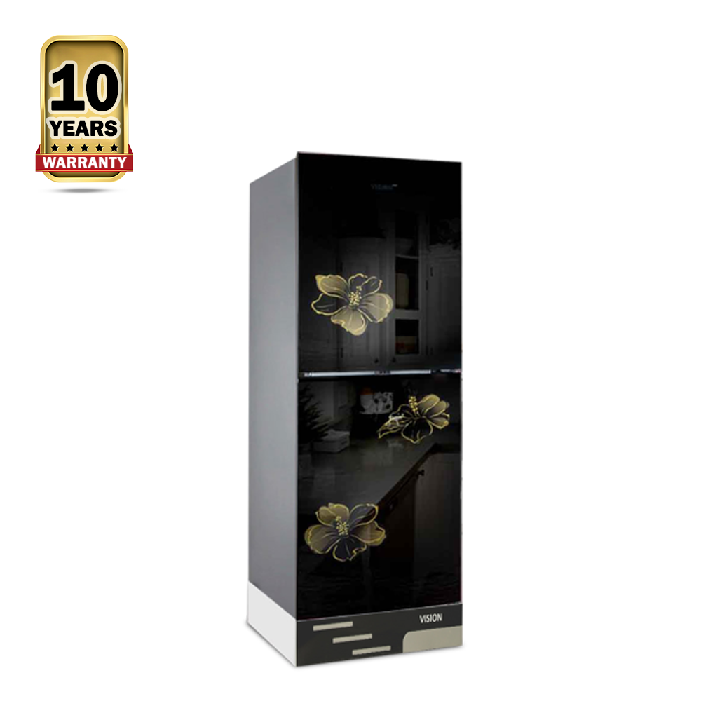 Vision GD RE-222L Refrigerator - 222 Liters - Mirror Lotus Flower