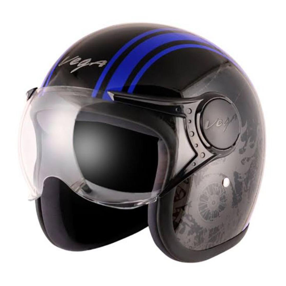 Vega Jeet Half Face Bike Helmet - Black and Blue