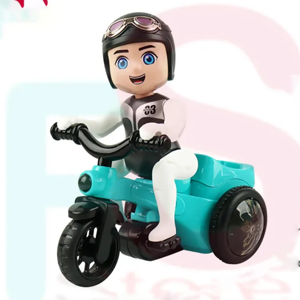 Stunt Tricycle Bike With Disco Light And Music - Sky Blue