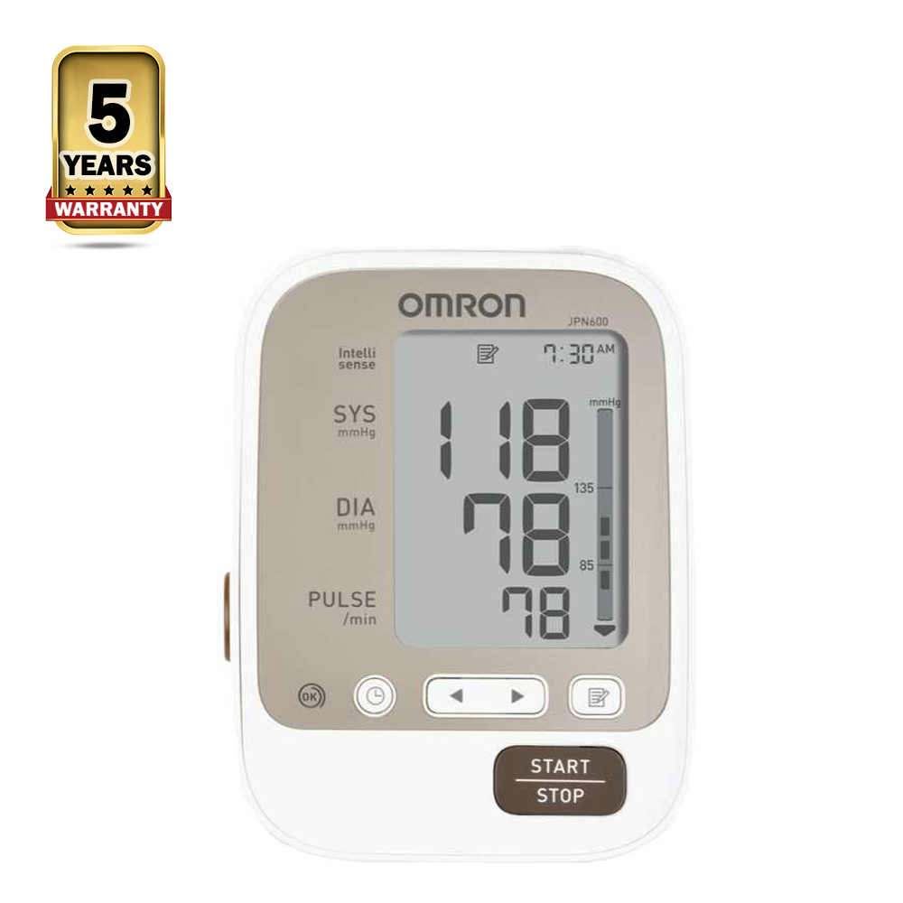 Omron JPN 600 Upper Arm Automatic Blood Pressure Machine - White And Grey