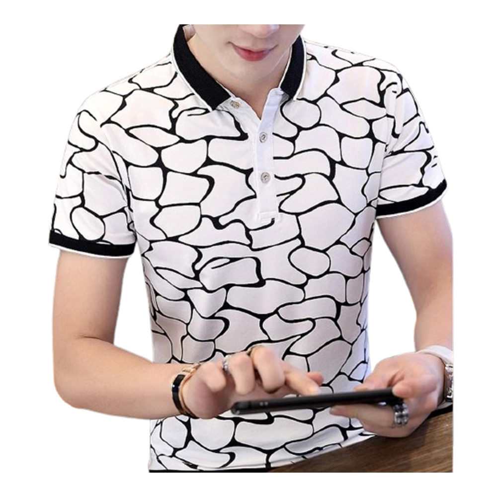 Cotton Half Sleeve Polo T-Shirt for Men - White - PT-M1 