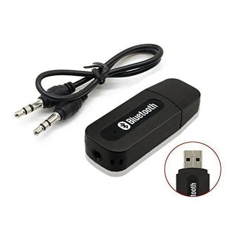 USB Wireless Bluetooth 3.5mm Jack Stereo Music Receiver Adapter - Black