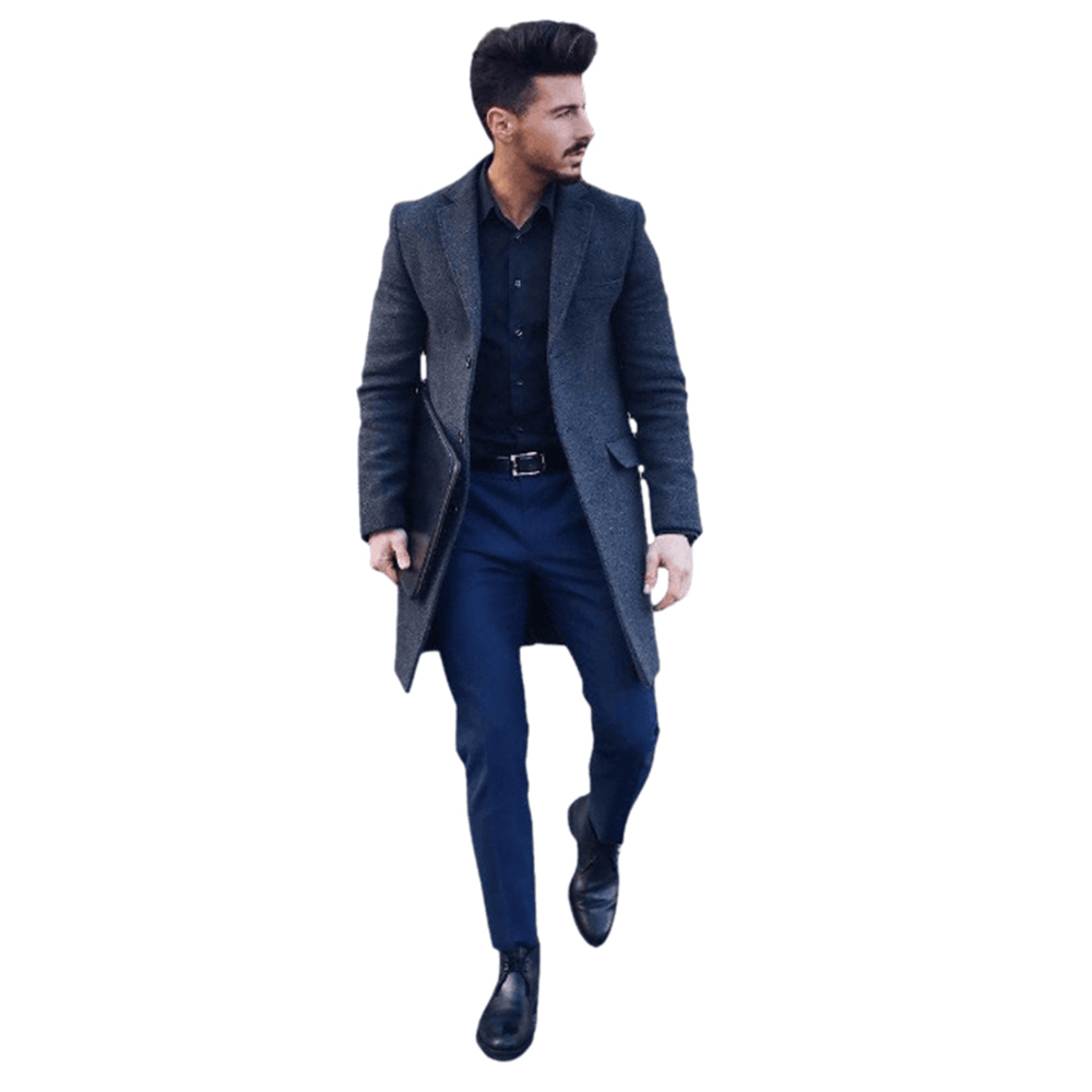 Blue long outlet coat mens