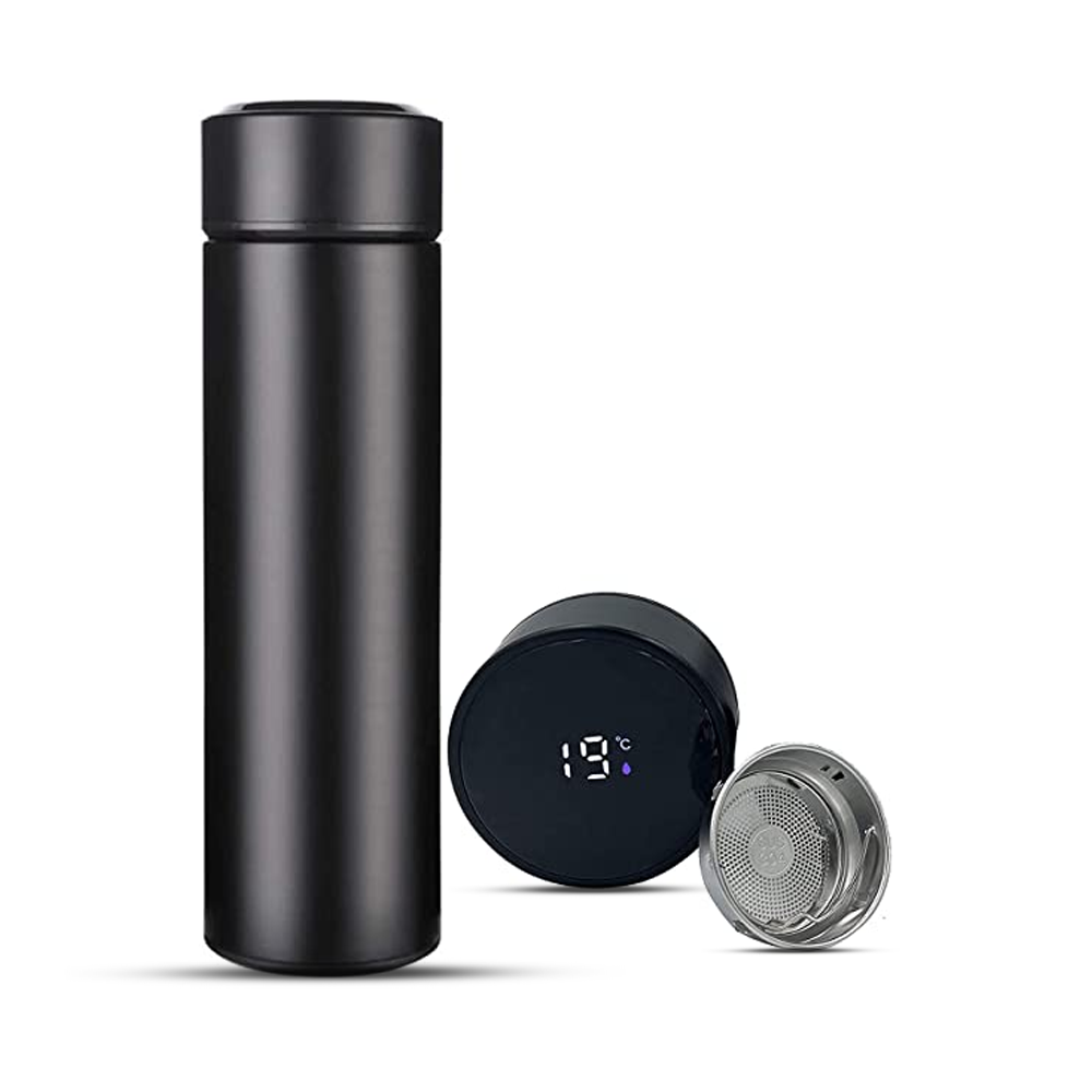 Stainless Steel Insulation Vacuum Flask Thermos Water Bottle - 500 ML -  Black