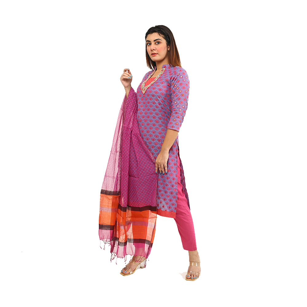 Volantes Cotton 3piece Salwar Kameez With Dopattta For Women - SKD030 MSJ1890322