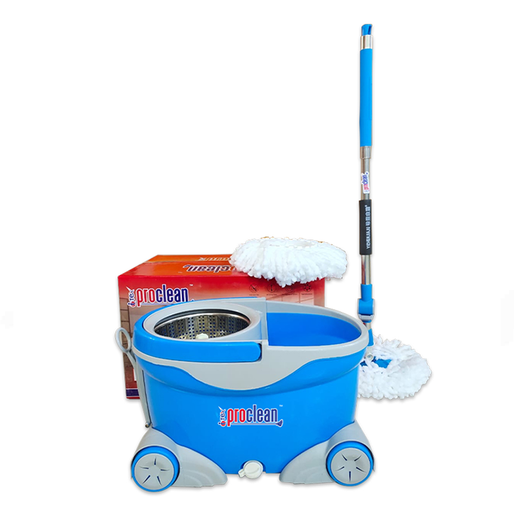 Microfiber 360 Degree Spin Mop With Bucket - Blue - RM-0933