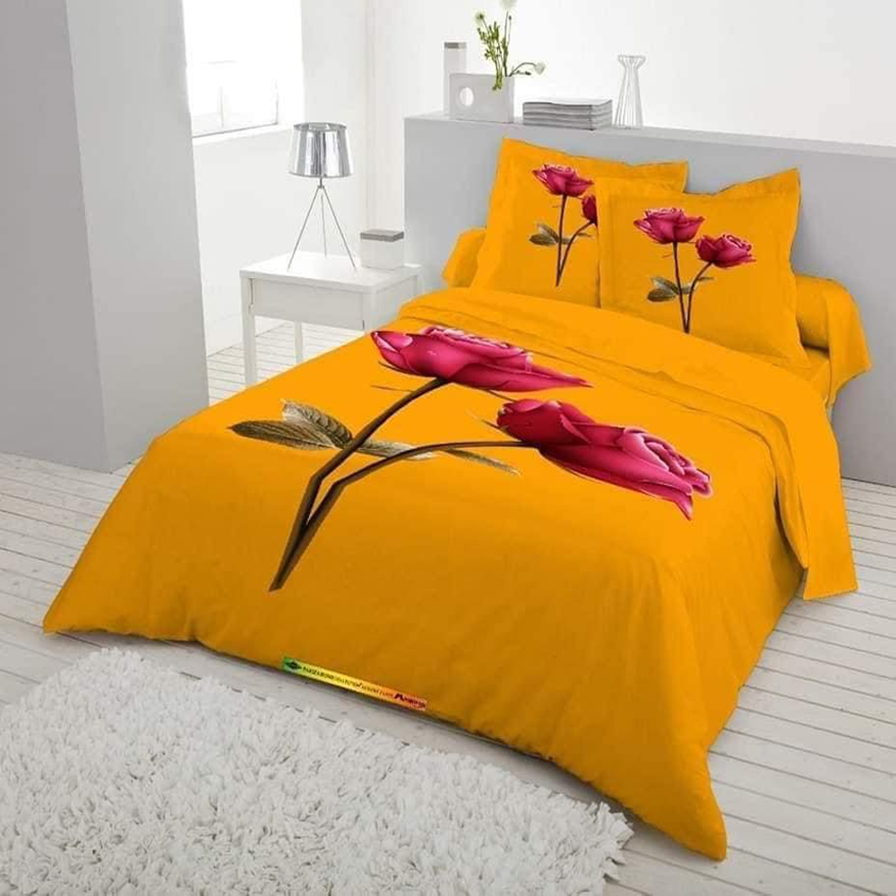 Panel Cotton King Size Bedsheet With Pillow Cover - Multicolor - 192460