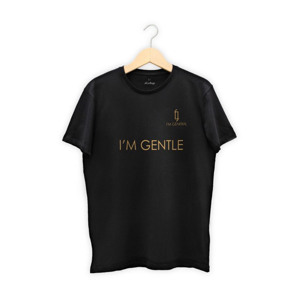 Fiona Cotton Half Sleeve IM Gentle T-Shirt For Men - Black