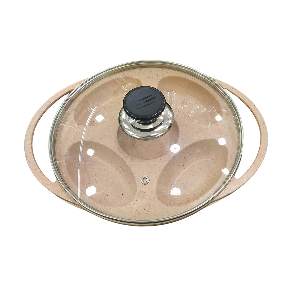 Exclusive Pitha Pan With Glass Lid - Cream 