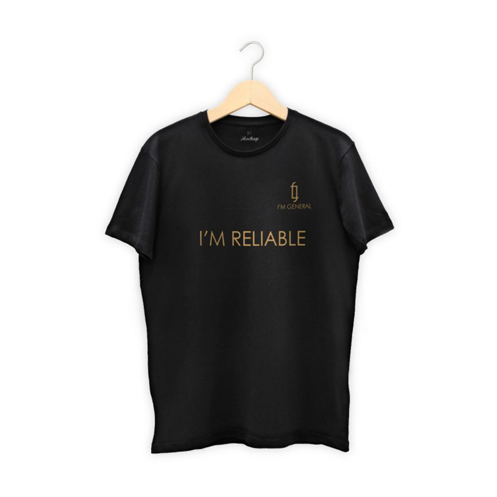 Fiona Cotton Half Sleeve IM Reliable T-Shirt For Men - Black