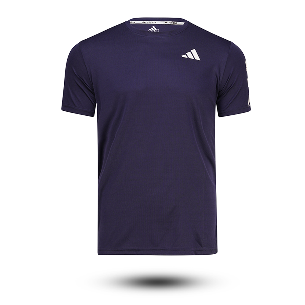 Mesh Half Sleeve T-Shirt For Men - Navy - CA-404