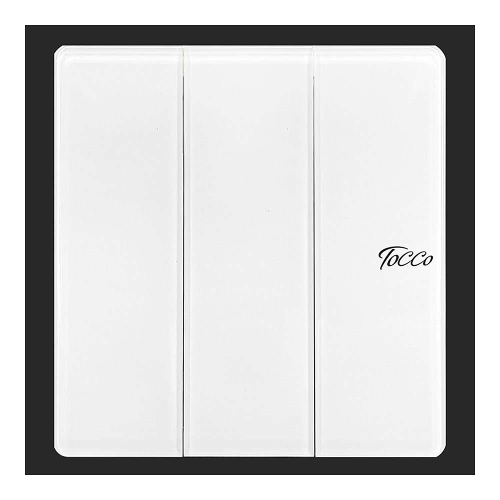 Tocco A1 Series 3 Gang 2 Way Luxury Glass Panel Switch - White