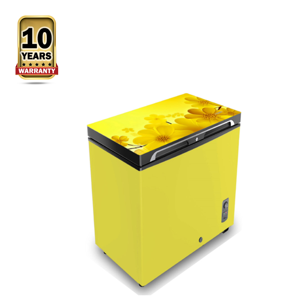 Vision RE-350 Deep Freezer - 350 Liters - Yellow Myrtle Flower