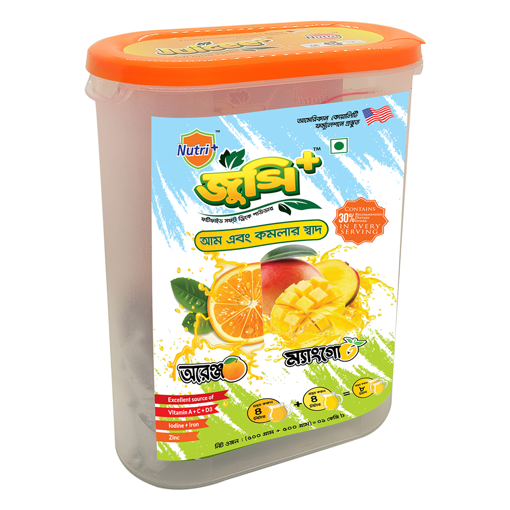 Nutri Plus Juice Plus Mango and Orange Dual Flavor Soft Drinks Powder