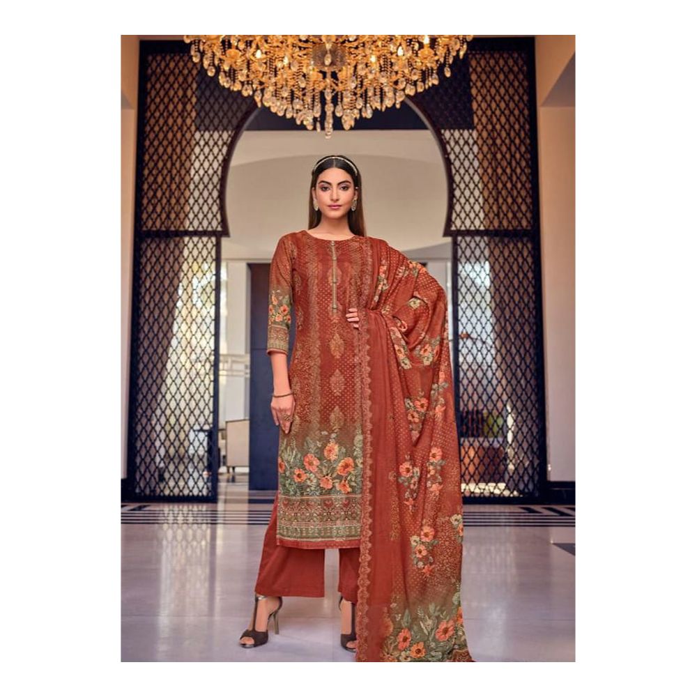 Opera Cotton Lawn Digital Print Exclusive Salwar Kameez for Women - Multicolor - ZL-55
