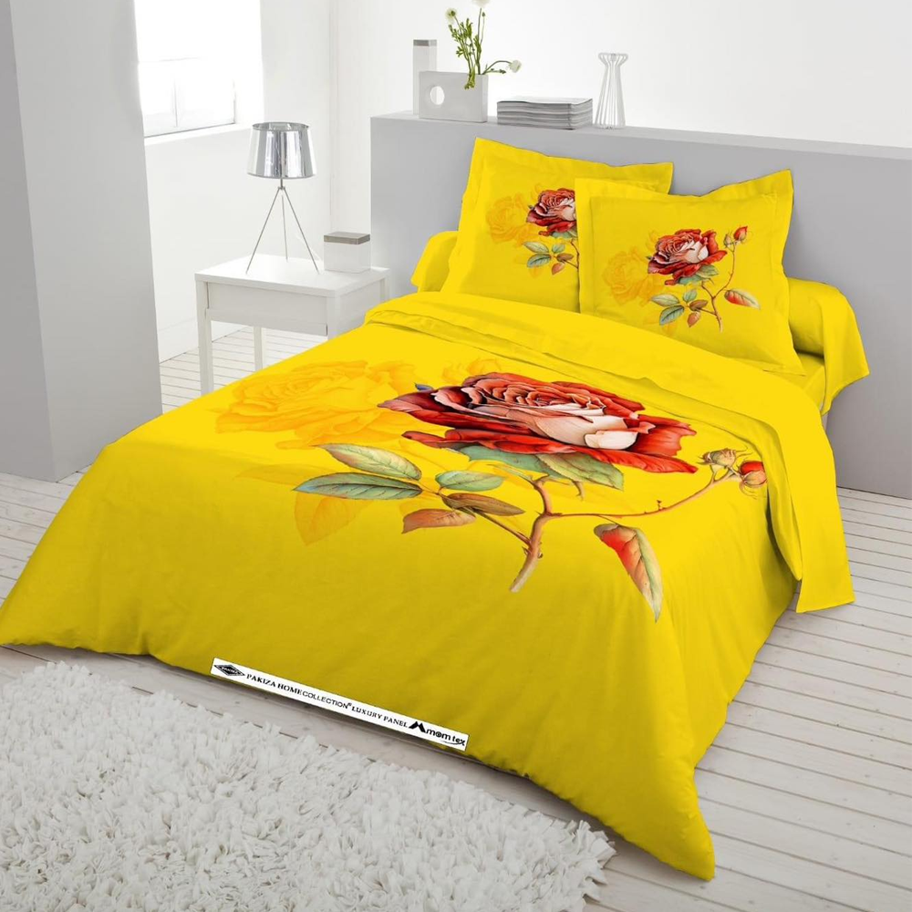 Panel Cotton King Size Bedsheet With Pillow Cover - Multicolor - 192412