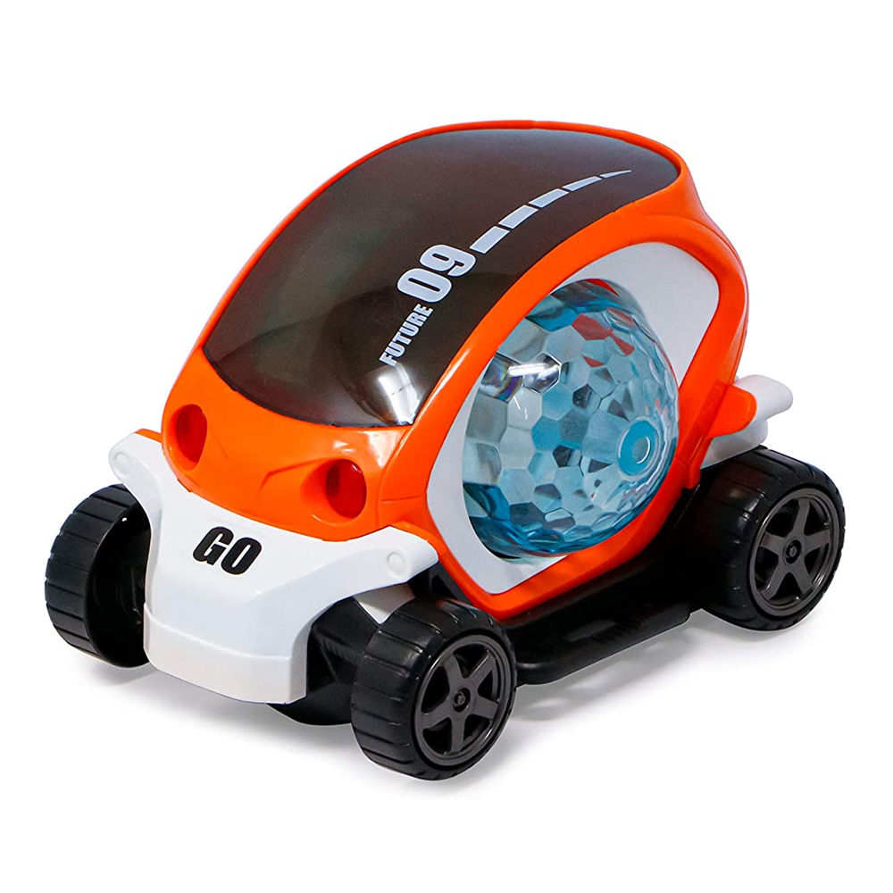 3D Electric Cars with Lights and Music For Kids - Orange