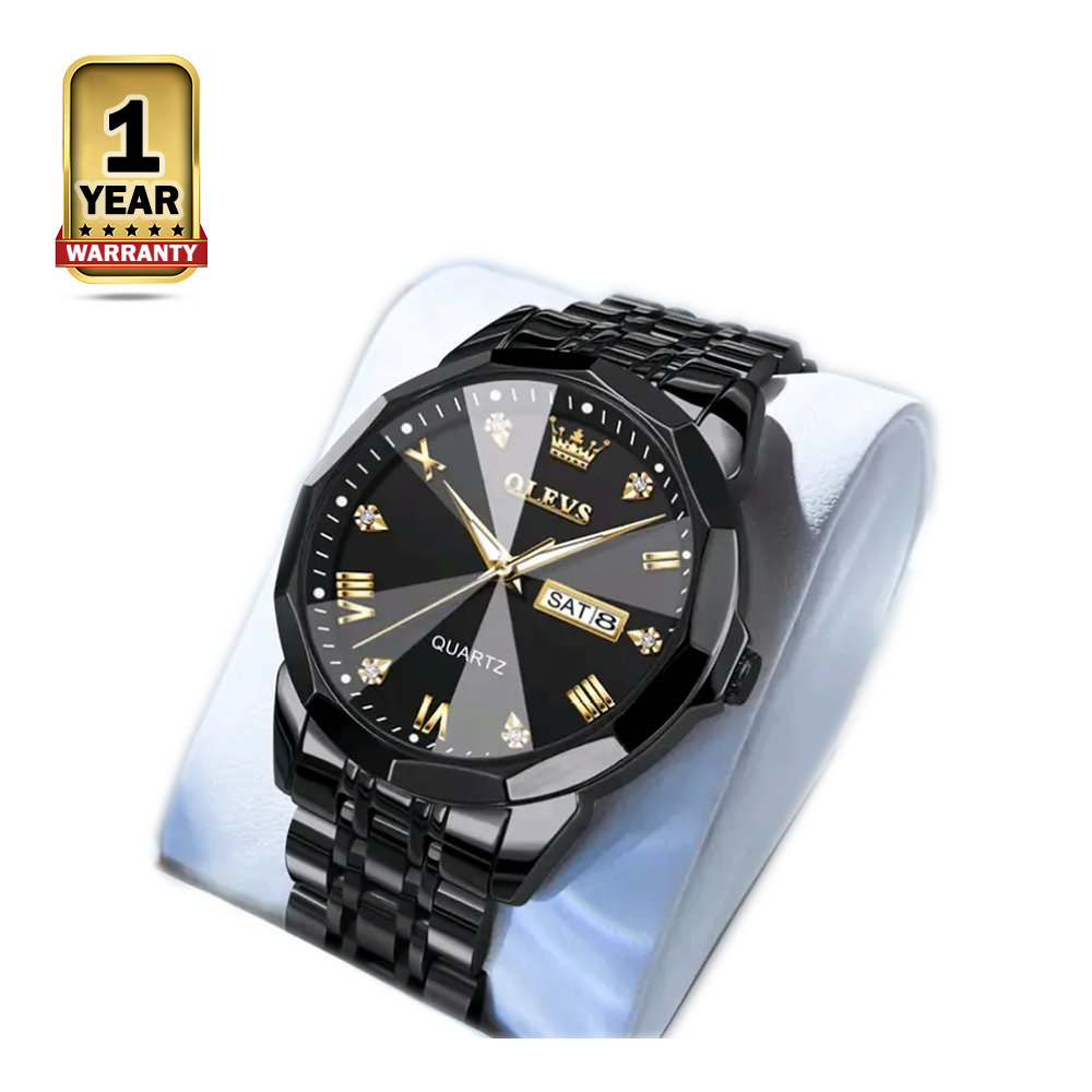 Olevs 9931 Stainless Steel Quartz Waterproof Wrist Watch For Men