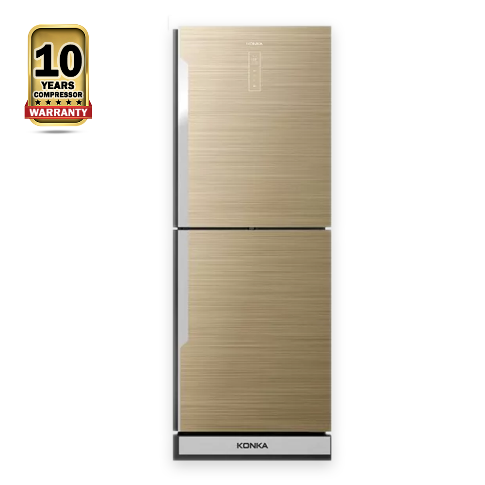 KONKA KRT-315EGB-Blue Refrigerator - 315 Liter - Golden