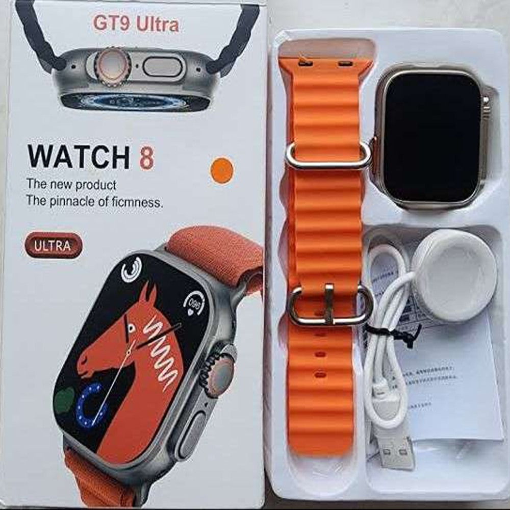 GT9 Ultra Smart Watch - 2.08 Inch - White and Orange