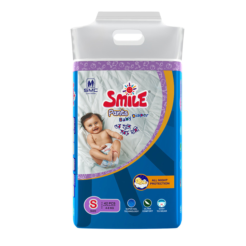 Smile Pants Diaper - Small - 4-8kg - 42 pcs