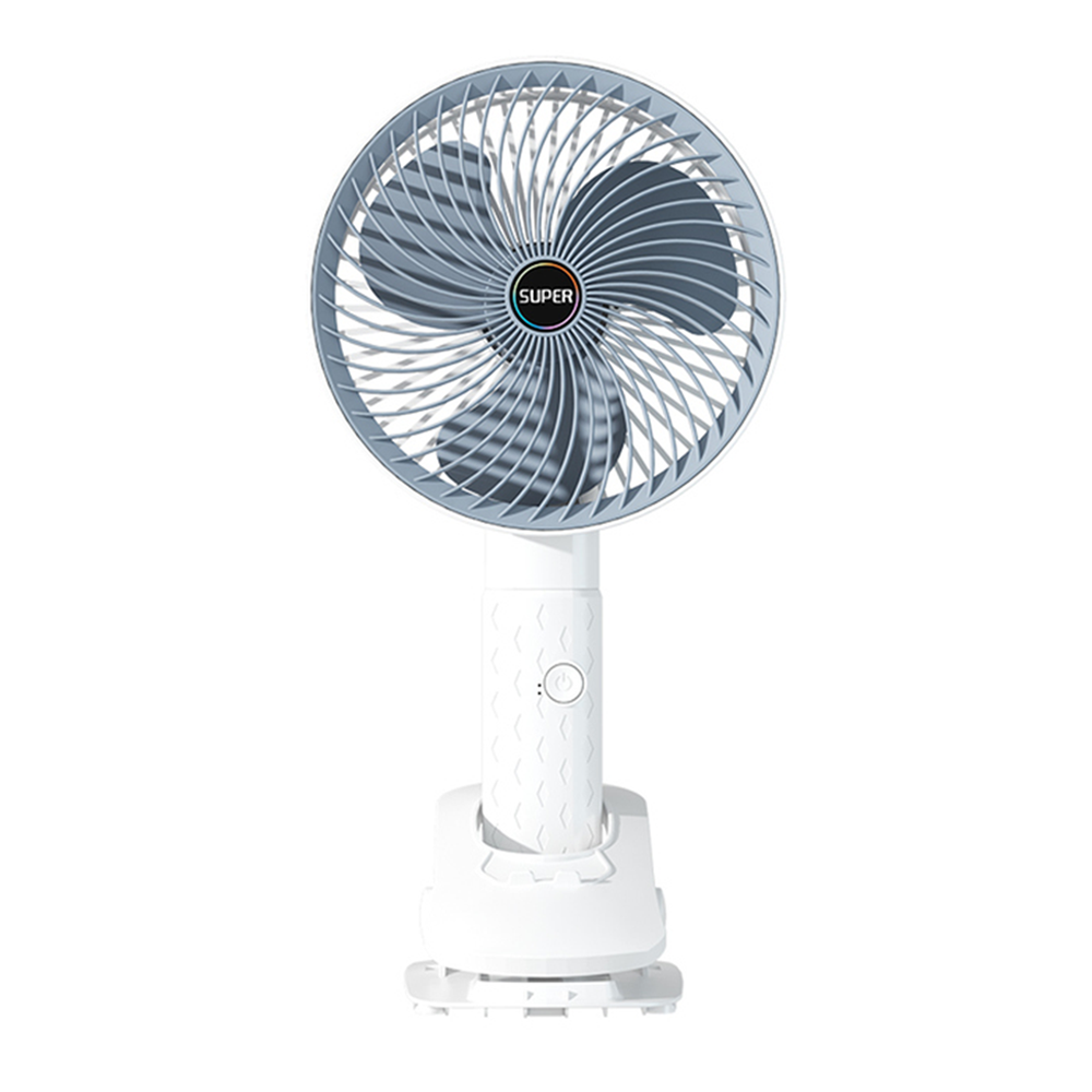 ZHIKE Portable Quiet 3 Speeds Wind USB Charging Fan with Strong Clip - White